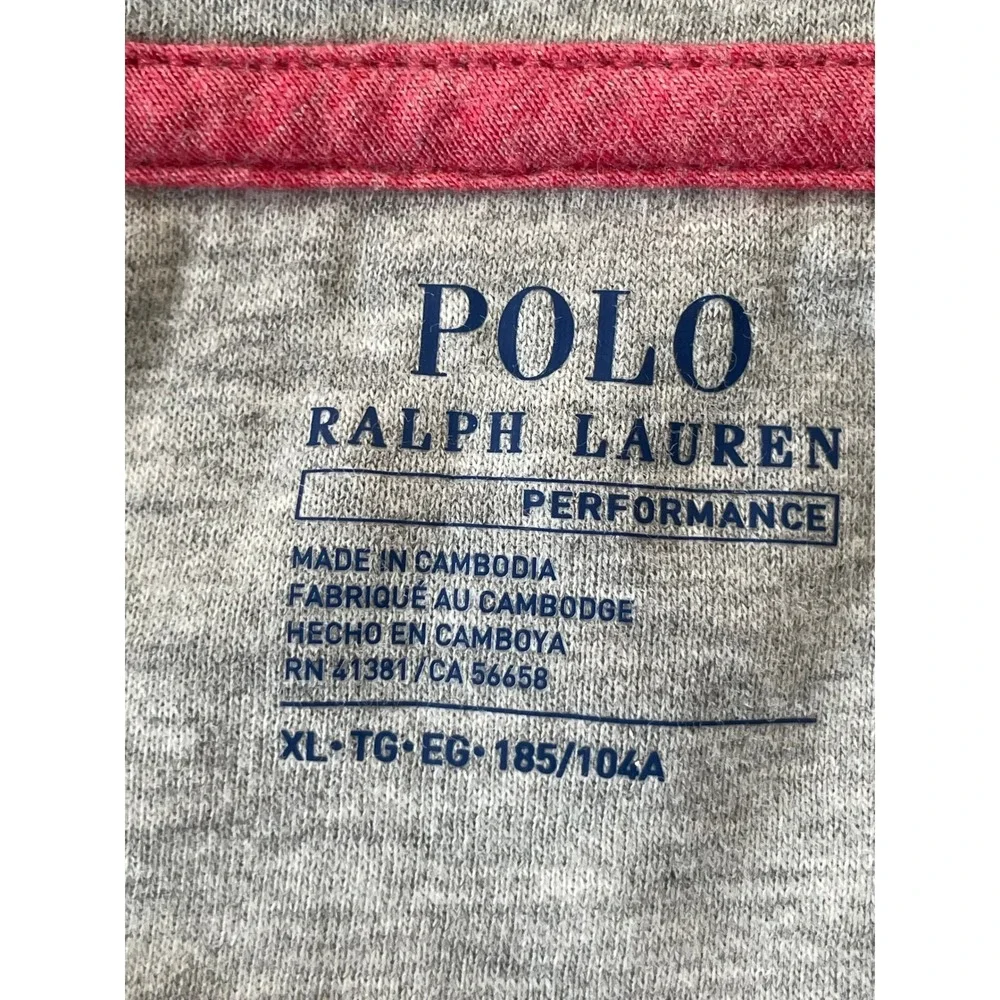 Polo Ralph Lauren Mens XL Pullover Orange Heather Performance Quarter Zip Salmon